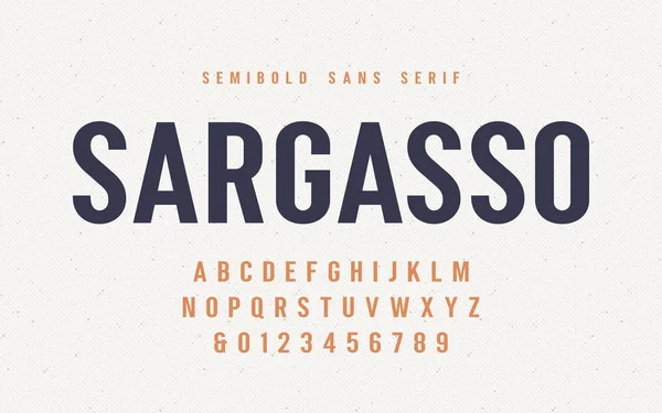 Векторный шрифт Sargasso semibold, fabet, typeface — стоковый вектор