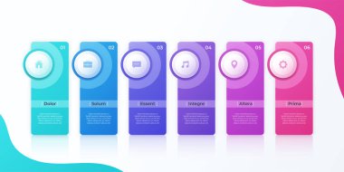 Altı seçenekleri ile modern vektör Infographic tasarım