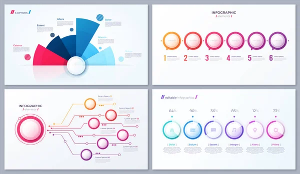 Jeu d'options vectorielles 6 infographies, modèles pour le web , — Image vectorielle