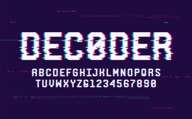 Teknoloji san serif büyük harfler ve sayılar, alfabe, fo
