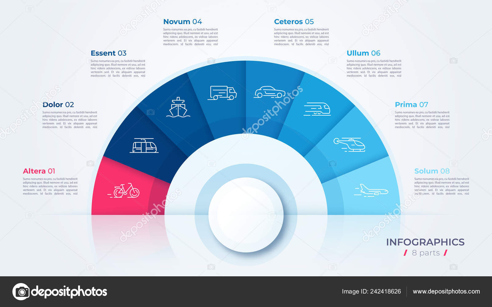 Vector circle chart design, modern template for creating infographics