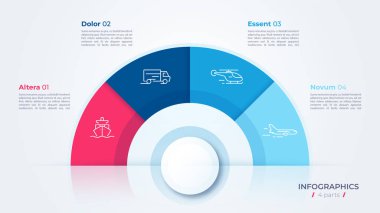 Vektör daire grafik tasarımı, modern şablon infographics, görsel sunumlar, raporlar oluşturmak için. Küresel renk örnekleri
