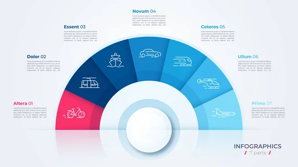 Vector cirkel grafiek ontwerp, moderne template voor het maken van infographics, presentaties, rapporten, visualisaties — Stockvector