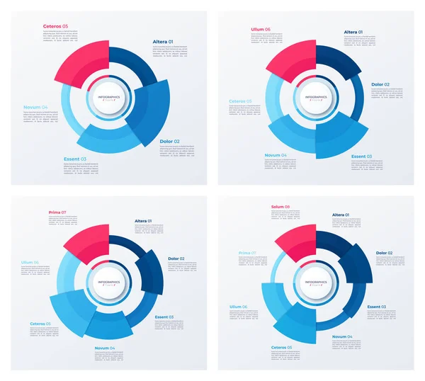 Diseños de diagramas vectoriales, plantillas modernas para crear infografías — Vector de stock