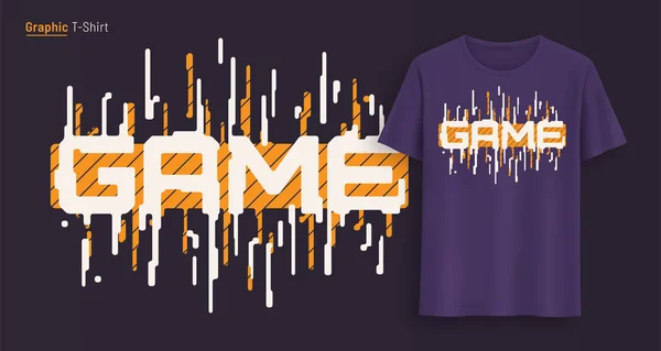 Game. Graphic t-shirt design, typography, print with stylized text. — Stock Vector