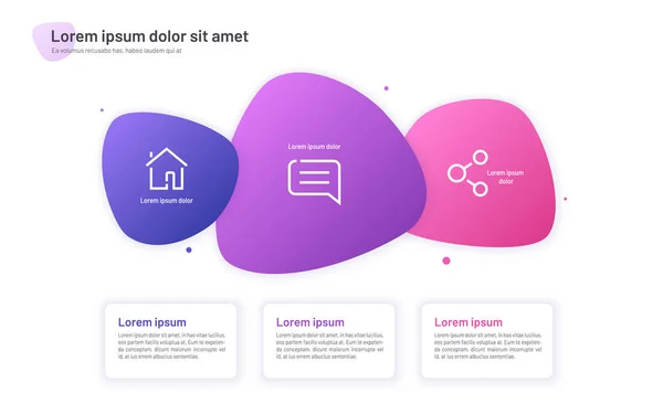 Modèle d'infographie vectorielle composé de trois formes abstraites — Image vectorielle