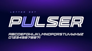 Trendy kentsel stil spor vektör alfabesi, büyük harf seti, yazı tipi, tipografi