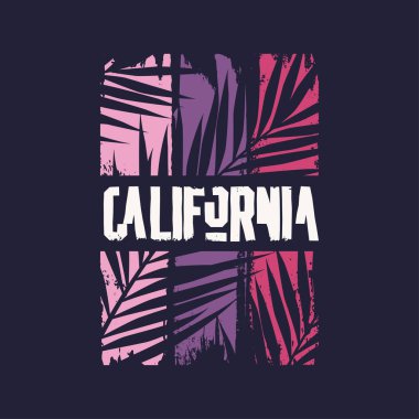 California konusunda Grafik t-shirt tasarımı. Vektör çizimi