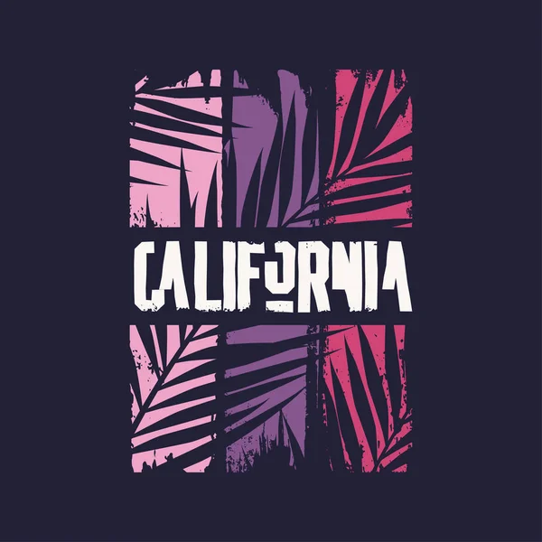 Design gráfico de t-shirt sobre o tema da Califórnia. Ilustração vetorial — Vetor de Stock