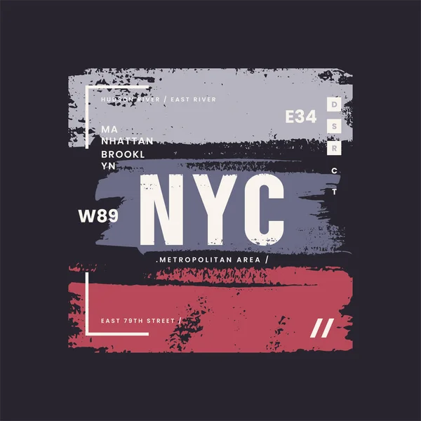 New York City grunge stilize grafik t-shirt vektör tasarımı — Stok Vektör