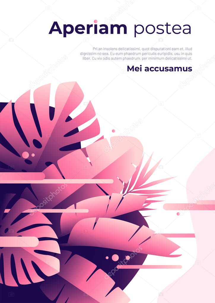 Abstract tropical vector background, brochure template, cover design, colorful poster