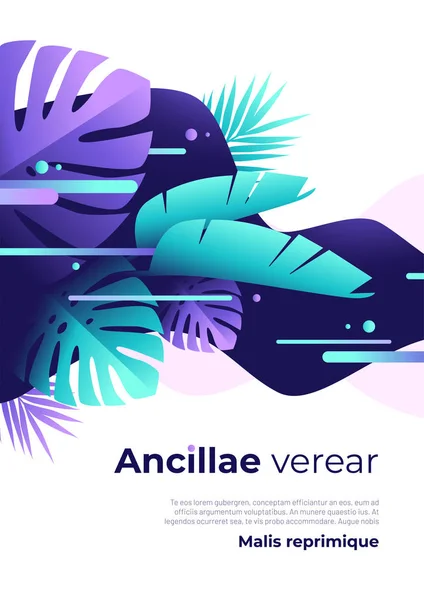 Abstraktní tropická vektorová pozadí, šablona brožury, návrh obalu, barevný plakát — Stockový vektor