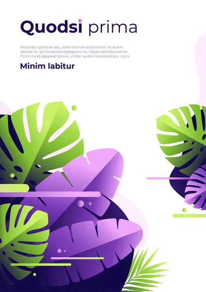 Astratto sfondo vettoriale tropicale, modello di brochure, disegno di copertina, poster colorato — Vettoriale Stock