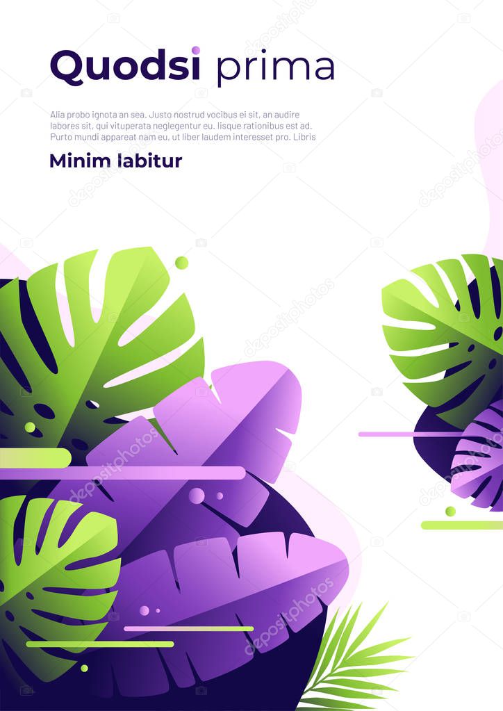 Abstract tropical vector background, brochure template, cover design, colorful poster