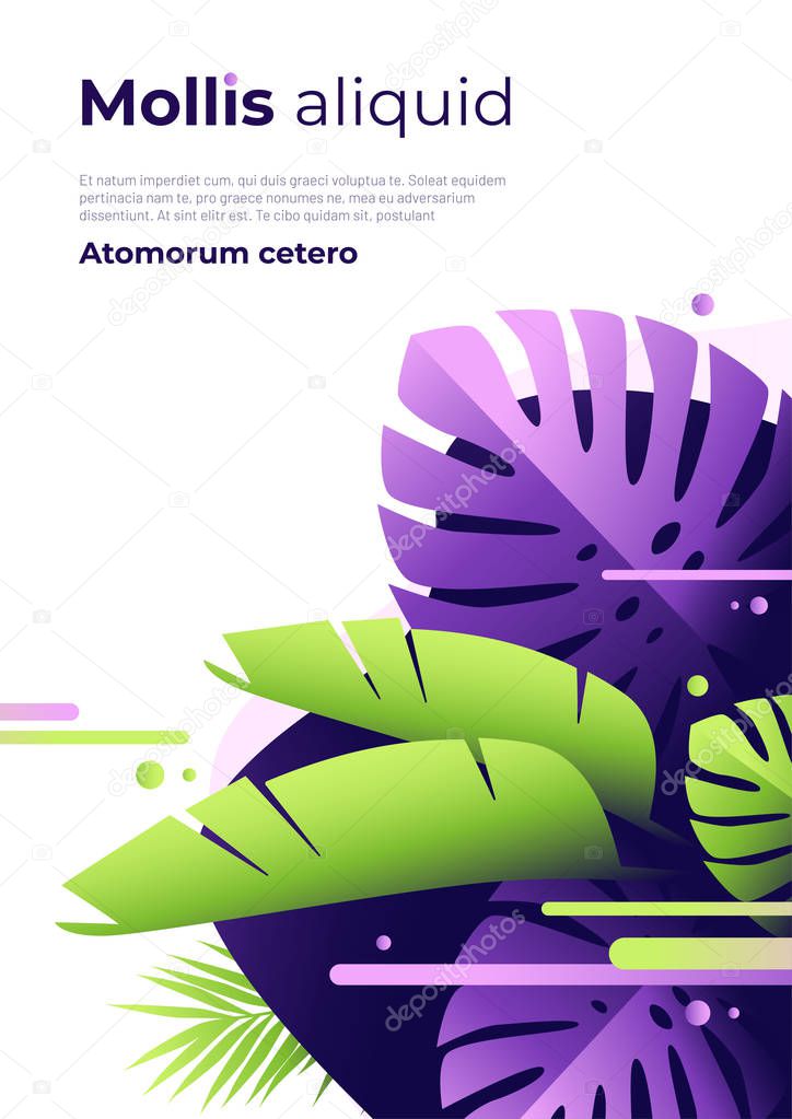 Abstract tropical vector background, brochure template, cover design, colorful poster