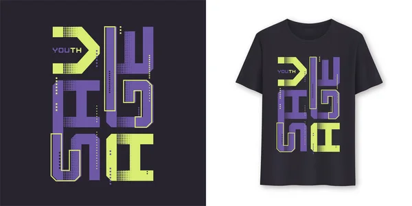 Savage juventud gráfica moderna camiseta vector diseño, tipografía — Vector de stock