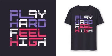 Hard Feel Yüksek grafik modern t-shirt vektör tasarımı, tipografi oyna