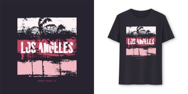 Los Angeles California grafik t-shirt vektör tasarımı, tipografi