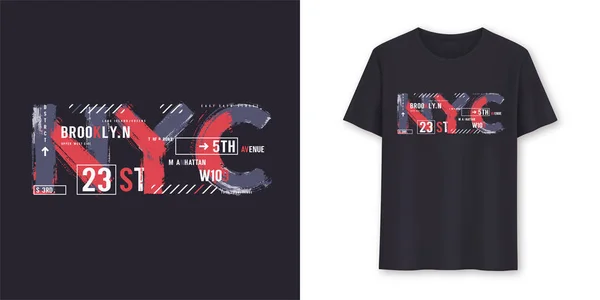 ニューヨーク市都市グラフィックTシャツベクトルデザイン、タイポグラフィ — ストックベクタ