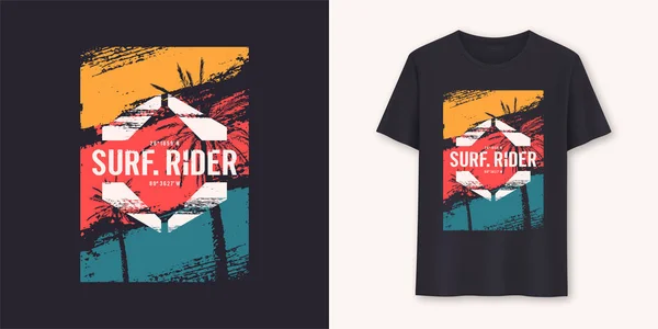 Surfrider design de vetores de T gráfico elegante, impressão —  Vetores de Stock