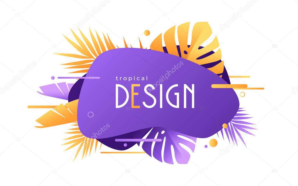 Vector geometric tropical background, decoration and presentation design, sale banner