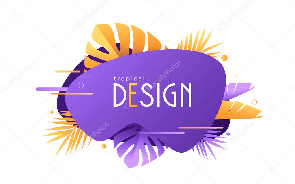 Vector geometric tropical background, decoration and presentation design, sale banner