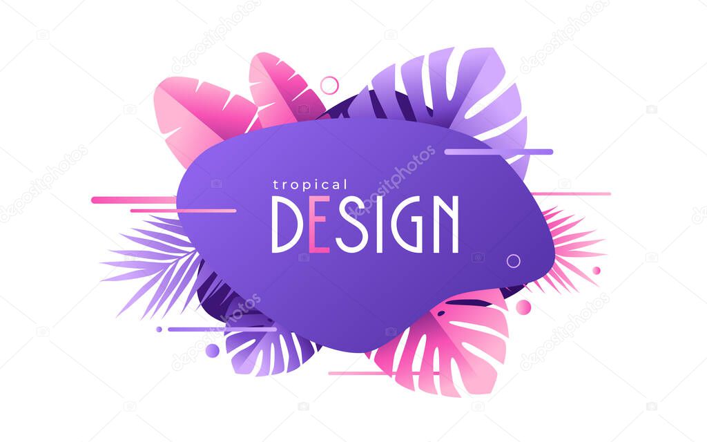 Vector geometric tropical background, decoration and presentation design, sale banner