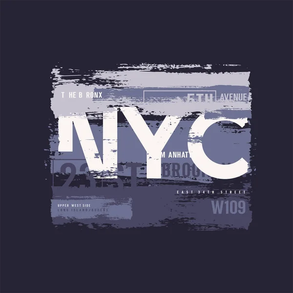 Diseño de camiseta gráfica vectorial, póster, impresión sobre el tema de la ciudad de Nueva York — Vector de stock