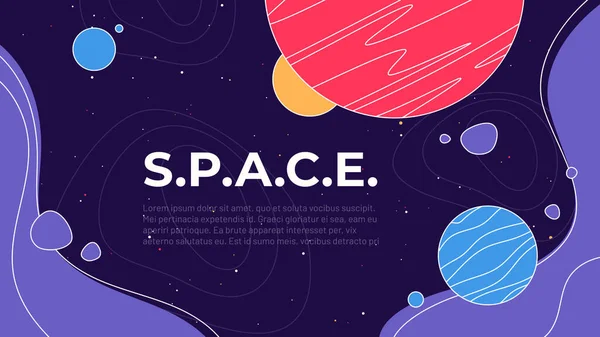Vector illustration on the theme of outer space, interstellar travels, universe and distant galaxies — Stock Vector