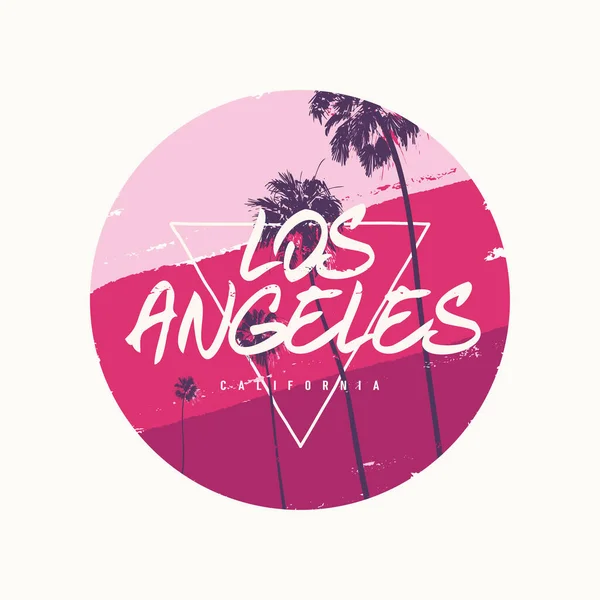 Los Angeles grafikus színes póló design, poszter, nyomtatás — Stock Vector