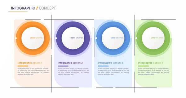 Modello di progettazione infografica vettoriale. Quattro opzioni — Vettoriale Stock