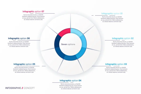 Vector infographic round chart template — 스톡 벡터