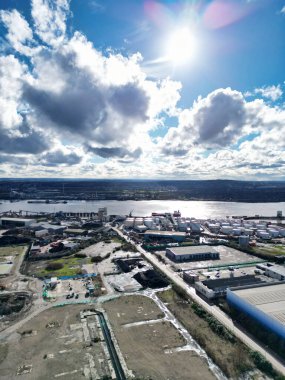 İngiltere 'nin Londra şehri Dagenham' ın hava görüntüsü. 2 Mart 2024