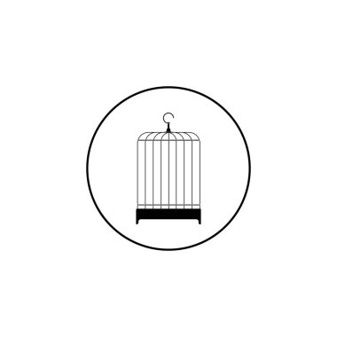 kuş kafesi logo vektör tasarım şablonu