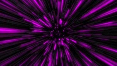 Mor Işık Hızı Hareketi Grafiği. Fütürist Dijital Enerji Etkisi Animasyonu ile Parlayan Neon Çizgileri. Teknoloji için Soyut Uzay Tüneli Kusursuz Döngü, Bilim-Kurgu Tasarım Arkaplanı.