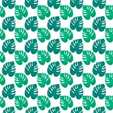 Tropic yaprakları ile moda dikişsiz desen. Tasarım şablonu