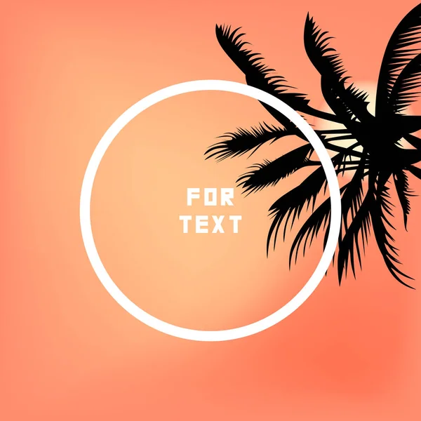 Maschen Orangefarbener Hintergrund Sonnenuntergang Mit Palmen Vorlage Für Text Designbeispiele — Stockvektor