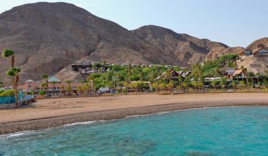 Eilat, Israil, 13 Ağustos 2017. Eilat, Kızıldeniz kıyısında yer almaktadır. rekreasyon ve su turizmi için harika bir yer.