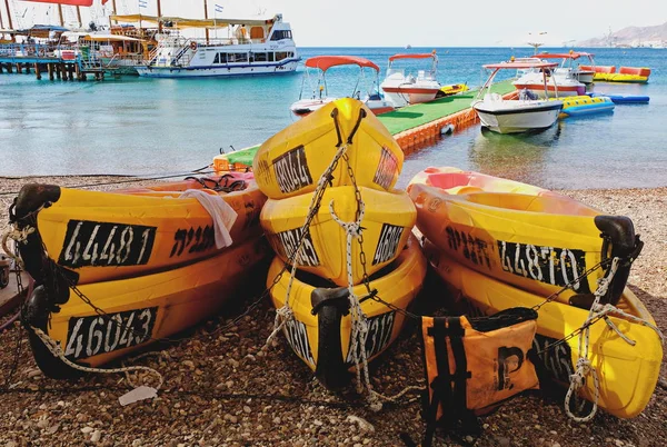 Eilat, Israil, 12 Ağustos 2017. Eilat, Kızıldeniz kıyısında yer almaktadır. rekreasyon ve su turizmi için harika bir yer.