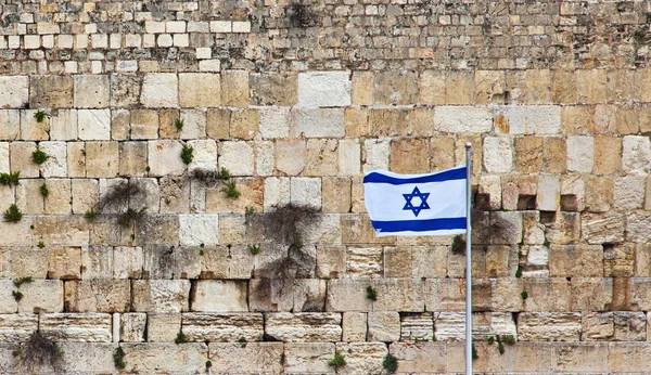 Jerusalem Israel Israels Flagga Bakgrunden Den Västra Muren — Stockfoto