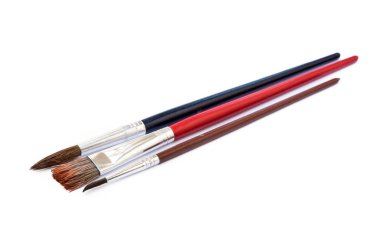  Beyaz arka plan üzerinde izole Boya fırçaları kümesini