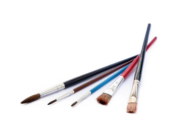 Beyaz arka plan üzerinde izole Boya fırçaları kümesini