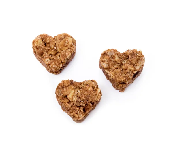 Oatmeal Heart Dessert Isolated White Background — Stock Photo, Image