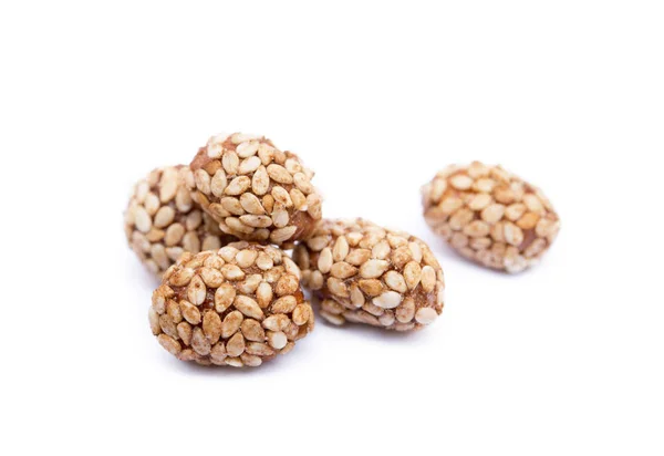 Coated Peanuts Sesame Isolated White Background Royalty Free Stock Images