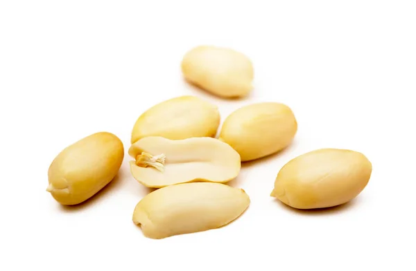 Frische Erdnüsse Snack Isoliert Auf Weißem Hintergrund — Stockfoto