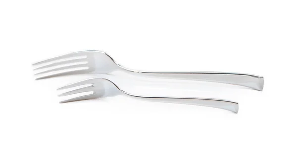 Glossy Cutlery Fork Isolated White Background — Stock Photo, Image