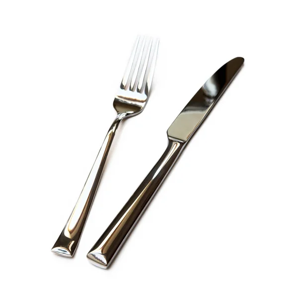 Glossy Cutlery Fork Isolated White Background — Stock Photo, Image