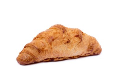  Taze tereyağlı kruvasan beyaz arka planda izole edilmiş. 