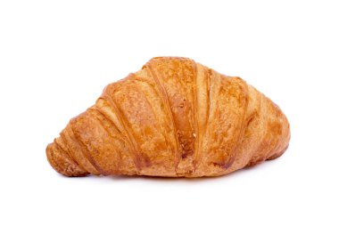  Taze tereyağlı kruvasan beyaz arka planda izole edilmiş. 