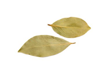  Kurumuş defne yaprağı beyaz arkaplanda izole edilmiş 
